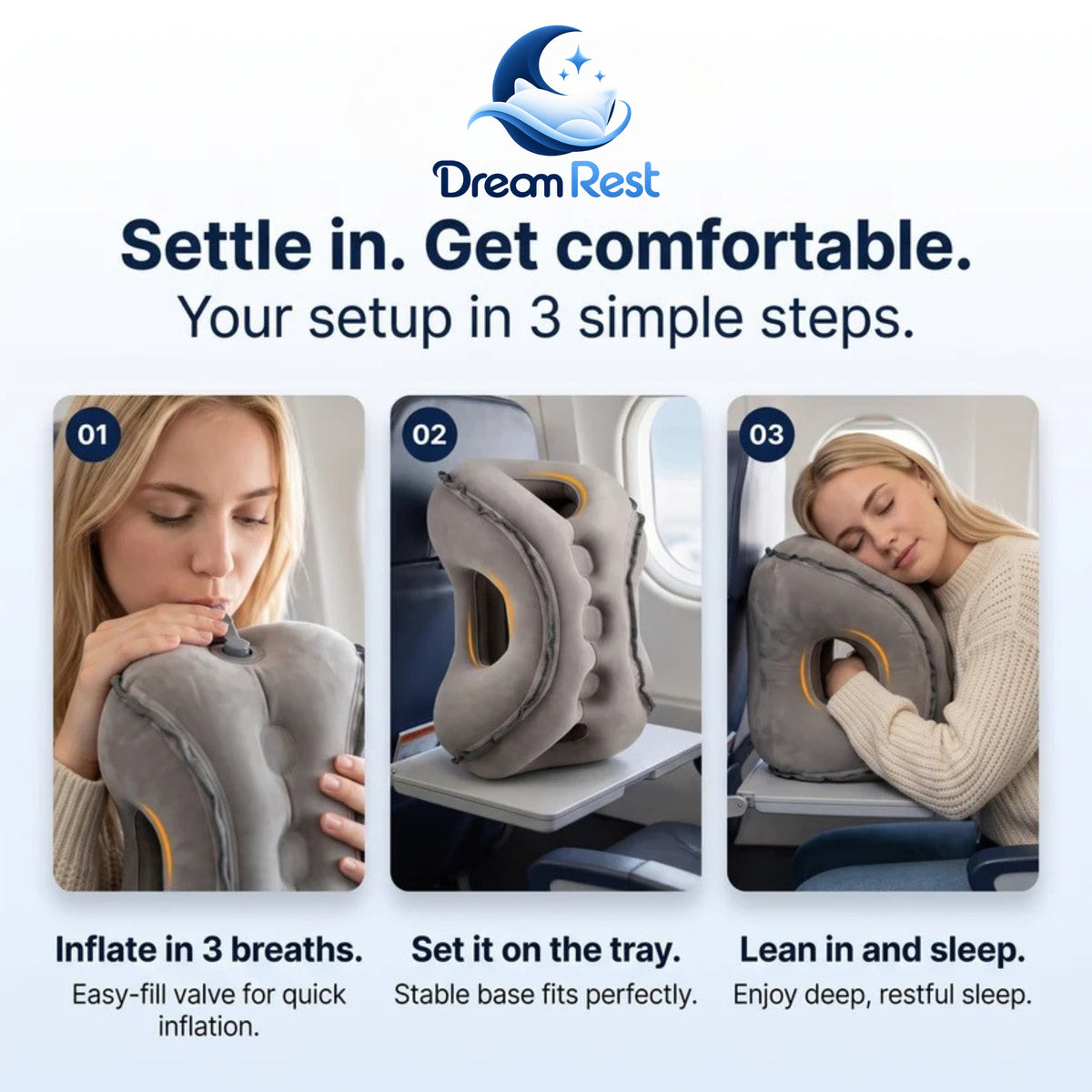 Nuvora™ CloudRest Inflatable Travel Pillow