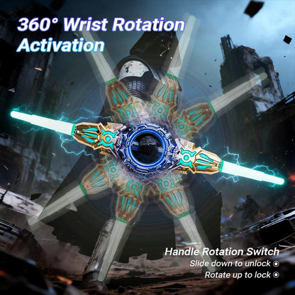 Rotate Double-Edged Light Sword – 360° Spinning Dual Blade with LED Lights, Sound Effects & Real Sparks