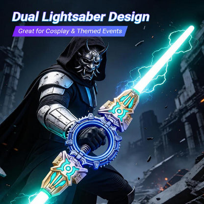 Rotate Double-Edged Light Sword – 360° Spinning Dual Blade with LED Lights, Sound Effects & Real Sparks
