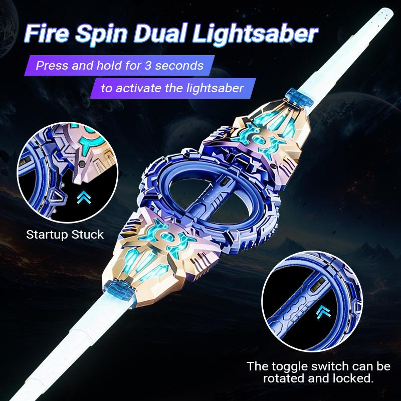 Rotate Double-Edged Light Sword – 360° Spinning Dual Blade with LED Lights, Sound Effects & Real Sparks