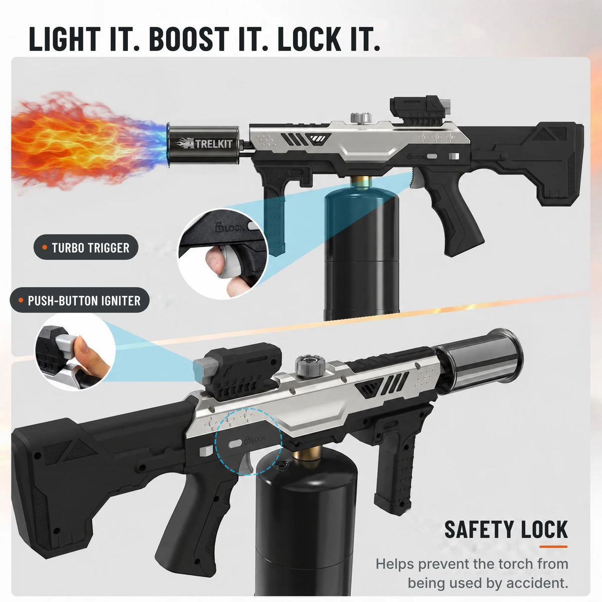 Turbo Propane Torch – One-Touch Max Flame, Push-Button Ignition