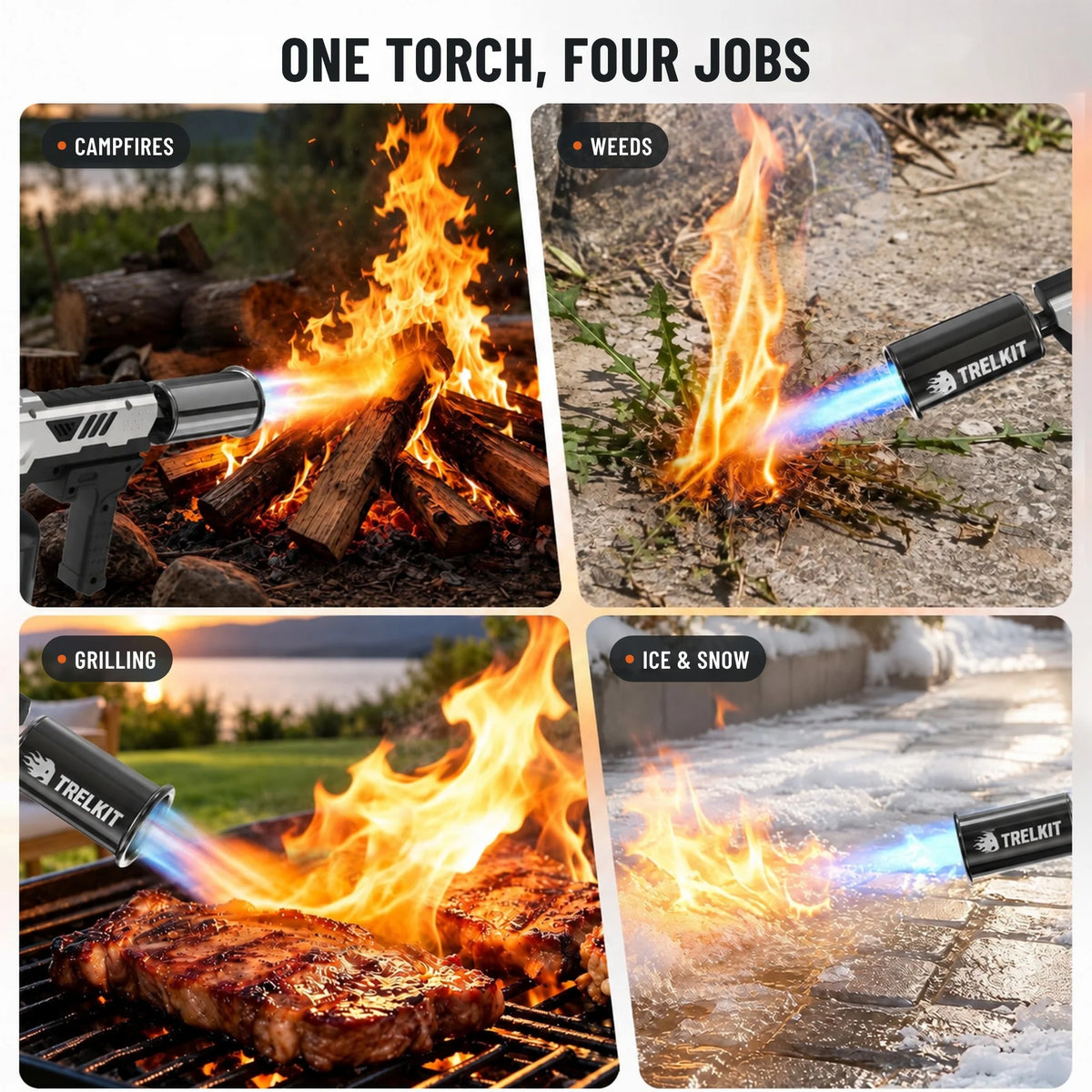 Turbo Propane Torch – One-Touch Max Flame, Push-Button Ignition